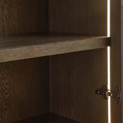 Norvella Modular Glass Media Cabinet Set — SAND