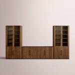Polvara Modular Glass Media Cabinet Set