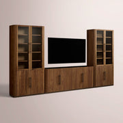 Polvara Modular Glass Media Cabinet Set