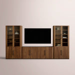 Polvara Modular Glass Media Cabinet Set