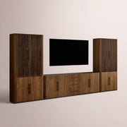 Polvara Modular Reeded Media Cabinet Set With Drawers