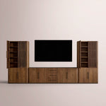 Polvara Modular Reeded Media Cabinet Set With Drawers