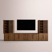 Polvara Modular Reeded Media Cabinet Set With Drawers