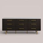 Favera Nine-Drawer Dresser — EBONY / CARRARA