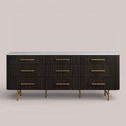 Favera Nine-Drawer Dresser — EBONY / CARRARA