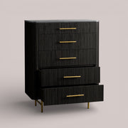 Favera Five-Drawer Dresser — EBONY / BLUESTONE