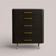 Favera Five-Drawer Dresser — EBONY / BLUESTONE
