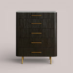 Favera Five-Drawer Dresser — EBONY / CARRARA