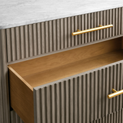 Favera Five-Drawer Dresser — SMOKE / CARRARA