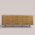 Favera Nine-Drawer Dresser — HONEY / CARRARA