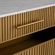 Favera Five-Drawer Dresser — HONEY / CARRARA
