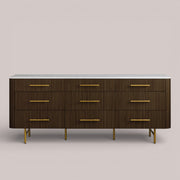 Favera Nine-Drawer Dresser — MOCHA / CARRARA