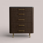 Favera Five-Drawer Dresser — MOCHA / BLUESTONE