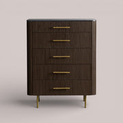 Favera Five-Drawer Dresser — MOCHA / BLUESTONE