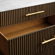 Favera Five-Drawer Dresser — MOCHA / CARRARA