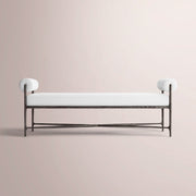 Caloria Fabric Double-Bolster End-of-Bed Bench — FORGED BRONZE / WHITE / 60