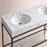 Caloria Double Washstand — FORGED BRONZE / Italian Carrara marble / OVAL-60