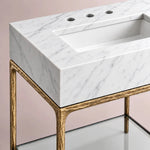 Caloria Washstand — FORGED BRASS / CARRARA / RECTANGLE
