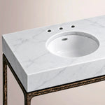 Caloria Extra-Wide Washstand — FORGED BRONZE / CARRARA / OVAL
