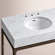 Caloria Extra-Wide Washstand — FORGED BRONZE / CARRARA / OVAL