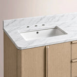 Liromelle Double Vanity — LIGHT OAK / CARRARA / RECTANGLE