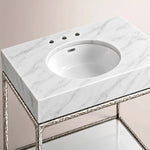 Caloria Washstand — FORGED PEWTER / CARRARA / OVAL
