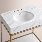 Caloria Washstand — FORGED BRASS / CARRARA / OVAL