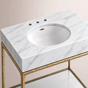Caloria Washstand — FORGED BRASS / CARRARA / OVAL