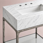 Caloria Washstand — FORGED PEWTER / CARRARA / RECTANGLE