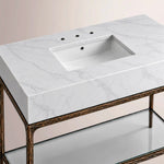 Caloria Extra-Wide Washstand — FORGED BRONZE / CARRARA / RECTANGLE