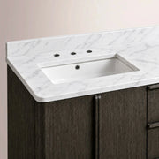 Liromelle Double Vanity — BLACK OAK / CARRARA / RECTANGLE