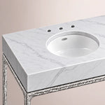 Caloria Extra-Wide Washstand — FORGED PEWTER / CARRARA / OVAL