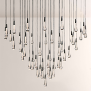 Raindrop Glass Round Solitaire Chandelier -kimoylights