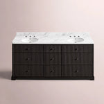 Celorin Reeded Double Vanity — BLACK OAK / CARRARA / OVAL