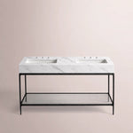 Caloria Double Washstand — FORGED LRON / Italian Carrara marble / RECTANGLE-60