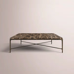 Caloria Thaddeus Marble Square Coffee Table — BROWN MARBLE-BRONZE / 36