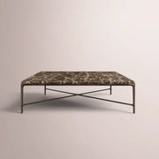 Caloria Thaddeus Marble Square Coffee Table — BROWN MARBLE-BRONZE / 36
