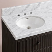 Celorin Reeded Double Vanity — BLACK OAK / CARRARA / OVAL