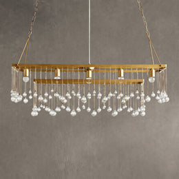 Aubrey Crystal Ball Rectangular Chandelier 47'' 60''