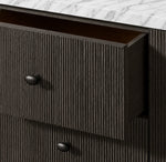Luvoriel Reeded Double Vanity — BLACK OAK / CARRARA / OVAL