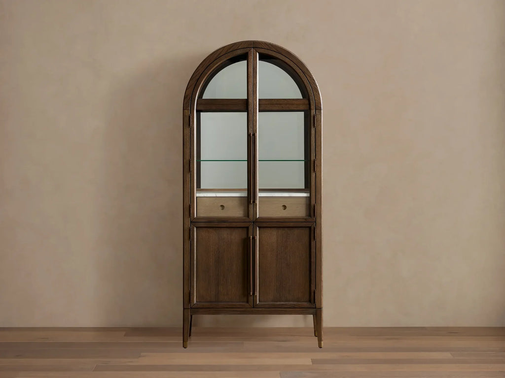 Haven Oak Liquor Cabinet 36”W