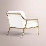Caloria Slope Arm Chair — FORGED BRASS / SNOW WHITE