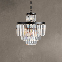 Leyland 11-Light Art Deco Chandelier with K9 Glass Crystals
