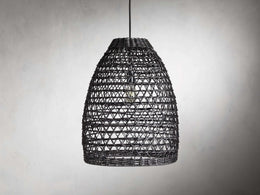 Braemar Wicker Outdoor Black Pendant