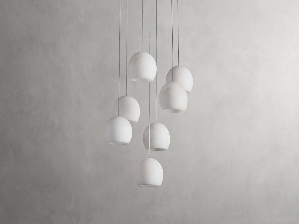 Elowen Natural Alabaster Round Chandelier 48"W