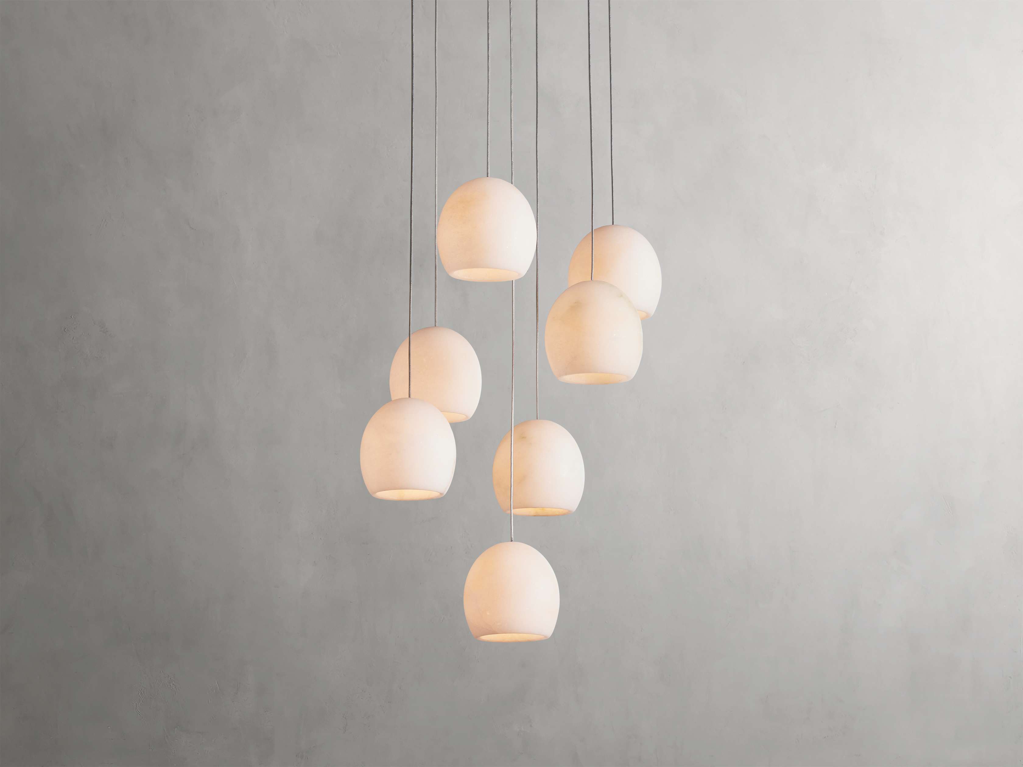 Ewen Natural Alabaster Round Chandelier 48"W
