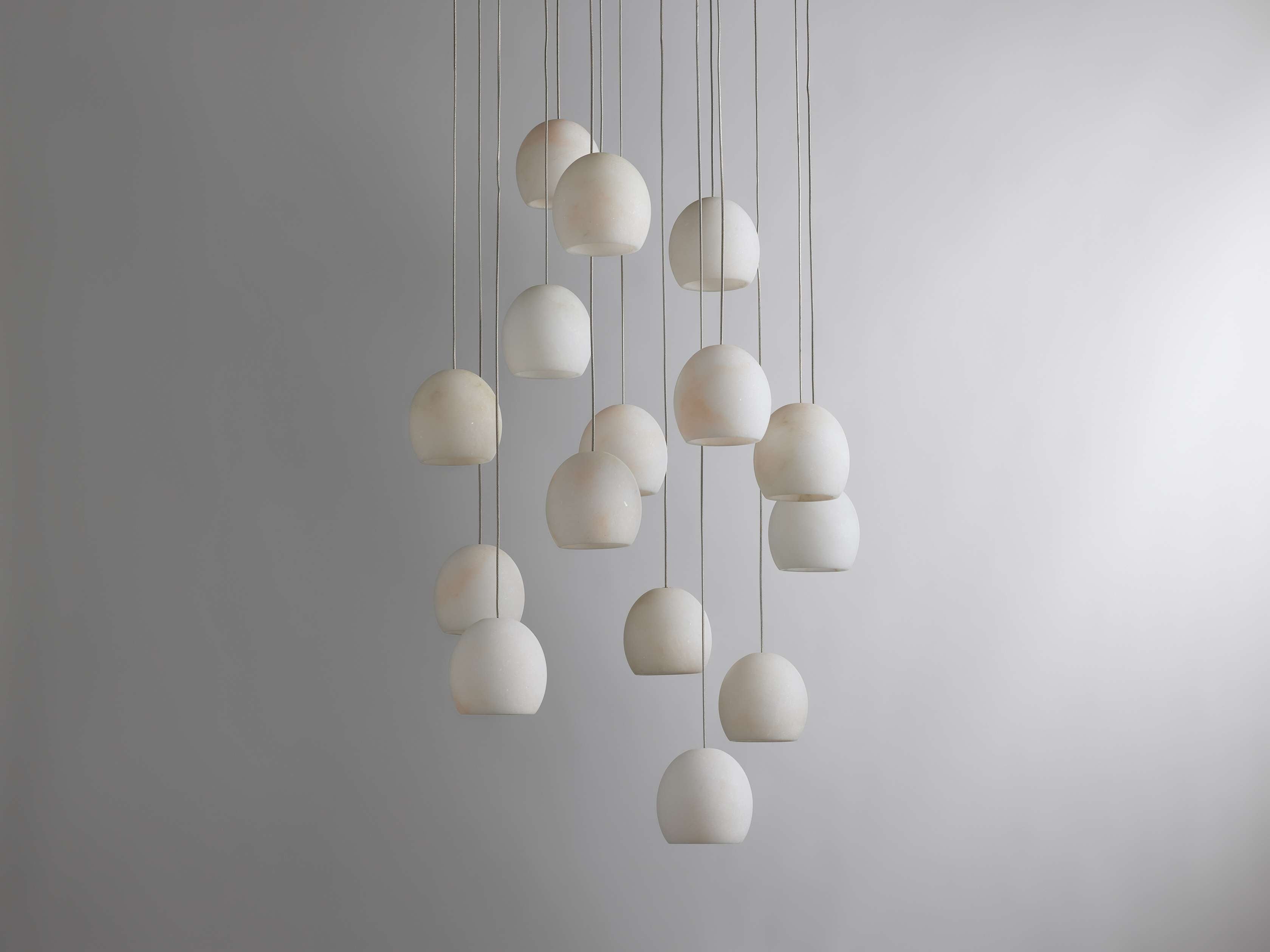 Elowen Natural Alabaster Round Chandelier 48"W
