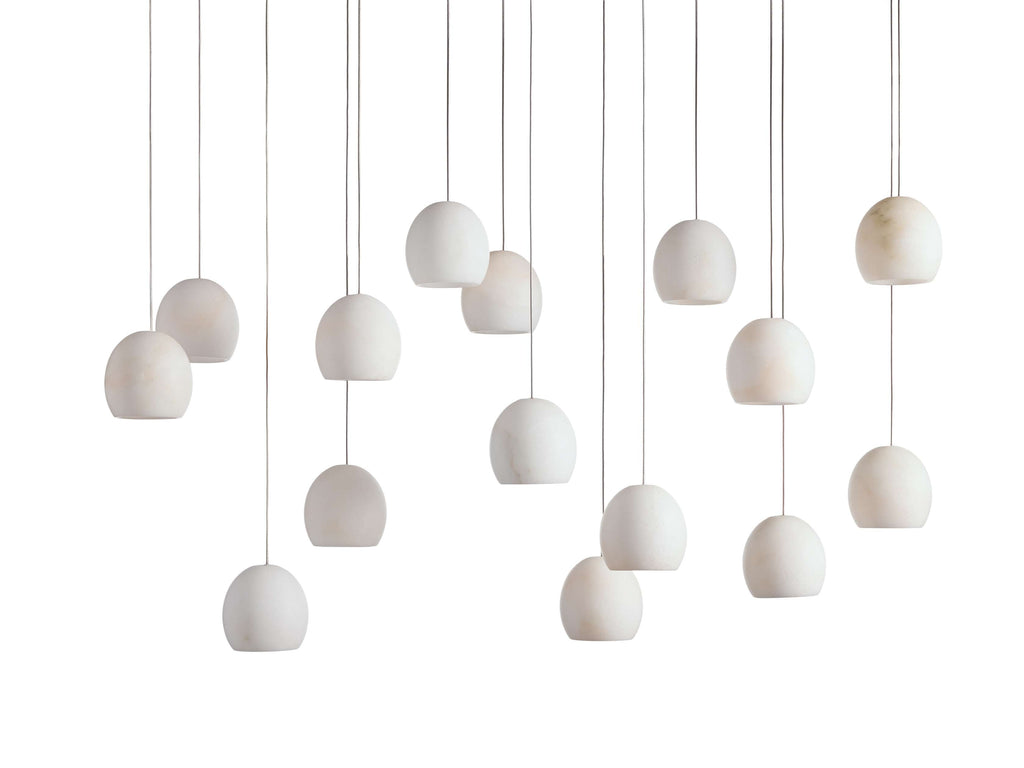 Elowen Natural Alabaster Rectangular Chandelier 48“W 54”W
