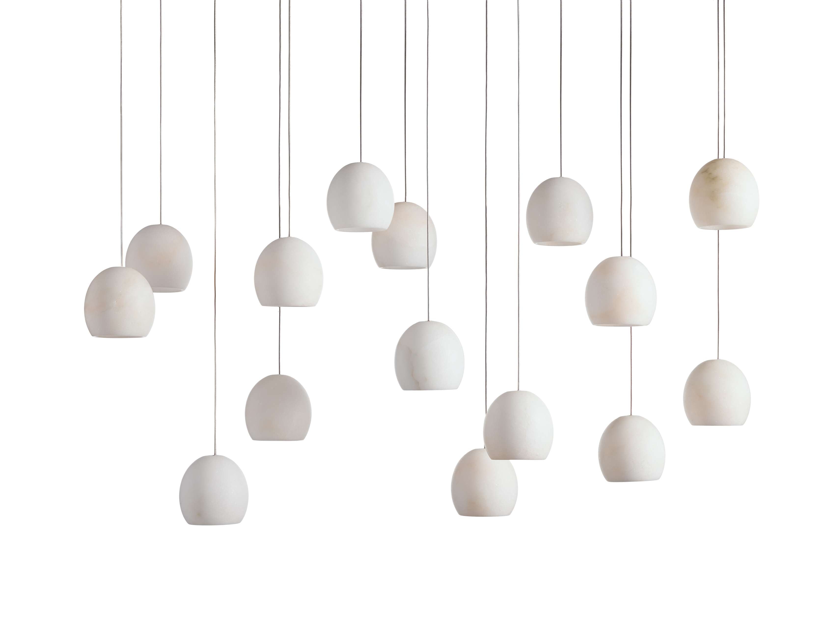 Elowen Natural Alabaster Rectangular Chandelier 48“W 54”W
