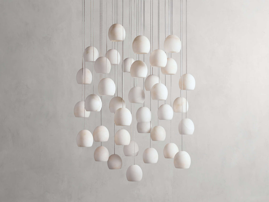 Elowen Natural Alabaster Round Chandelier 48"W
